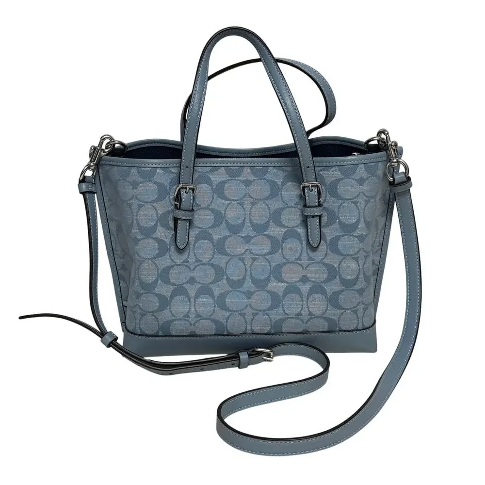 Coach Mollie Tote Bag 25 Signature C Light Blue - Picture 3 of 12